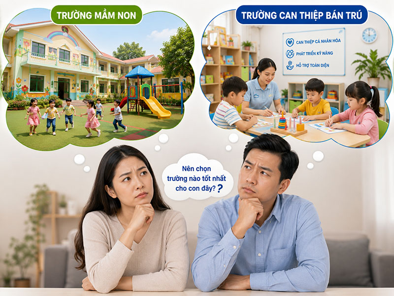 Nên chọn trường mầm non hoà nhập hay Trung tâm can thiệp cho con ?